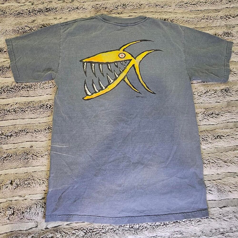 Comfort-colors Men's Blue and Grey T-shirt